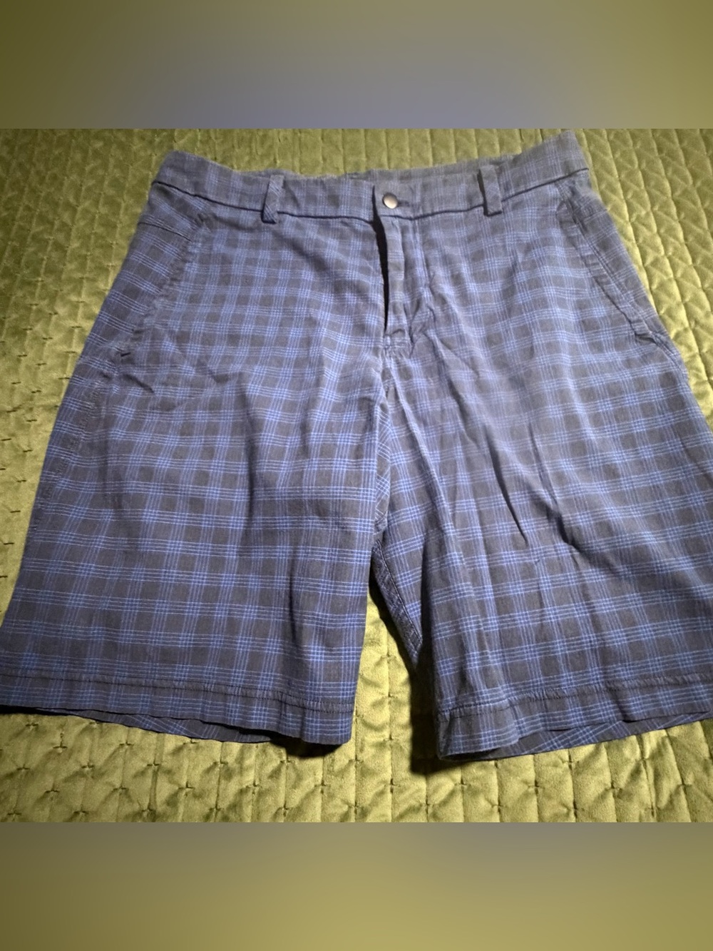 Lululemon‎ Men's Plaid Commission Blue Black Golf Shorts size 36